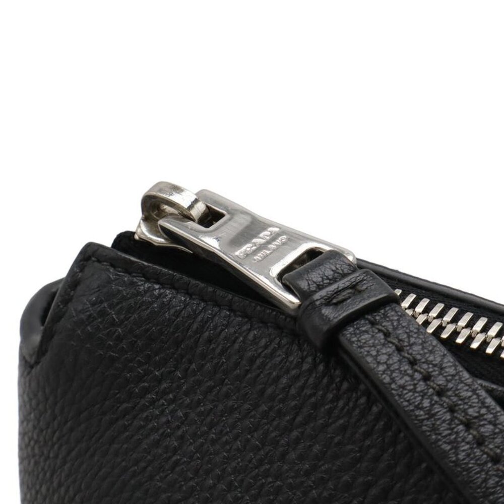 Prada Tote 2-Way Shoulder Bag Leather Nero Black Silver Hardware - Picture 4 of 8